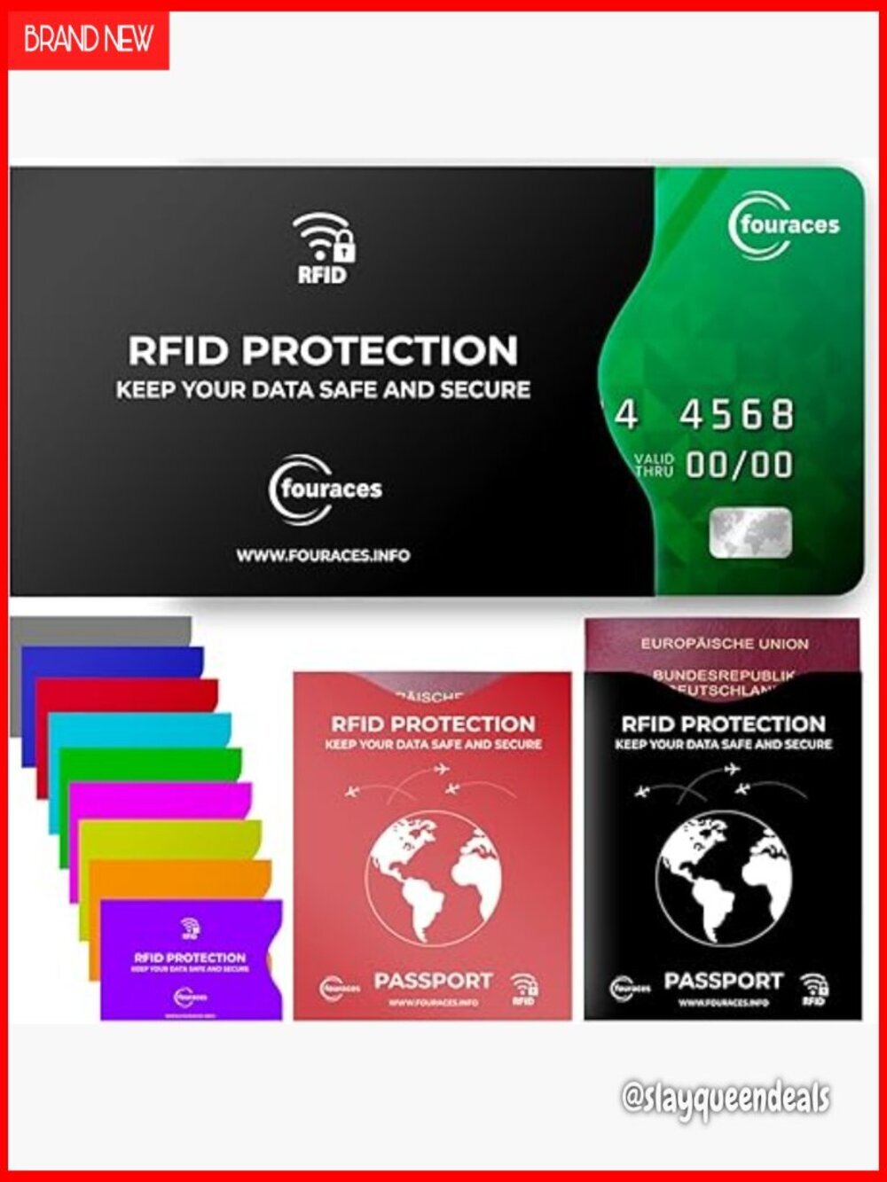 RFID Blocking Card Sleeves Set - 10 Credit Card + 2 Passport Protectors
